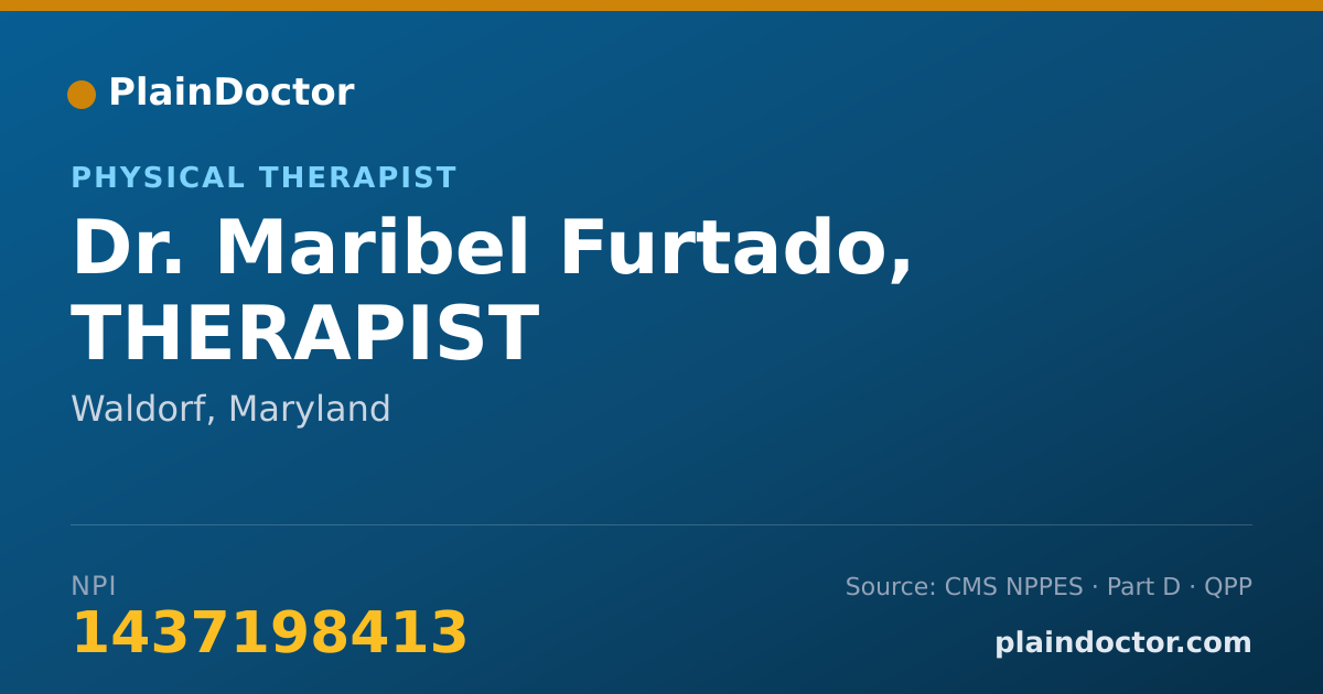 Shareable card for Maribel Furtado, THERAPIST - Physical Therapist, Waldorf, MD
