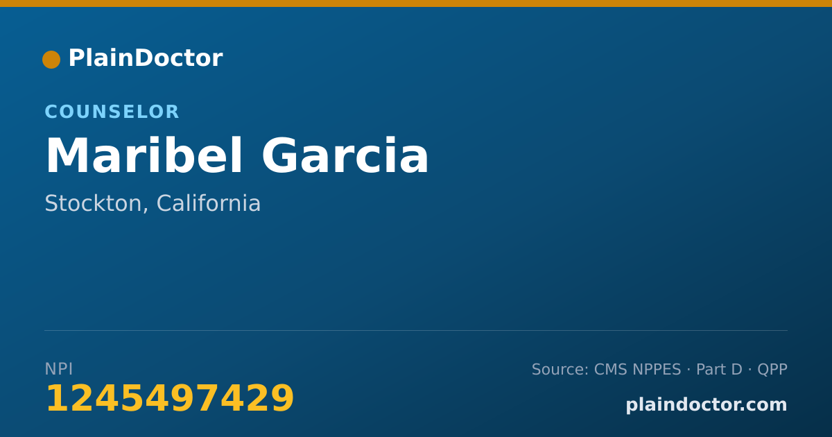 Shareable card for Maribel Garcia - Counselor, Stockton, CA