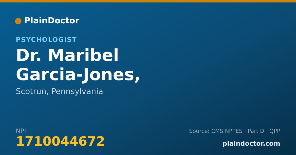 Shareable card for Maribel Garcia-Jones, PSYCHOLOGIST - Psychologist, Scotrun, PA