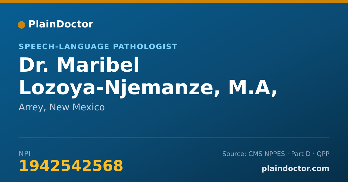 Shareable card for Maribel Lozoya-Njemanze, M.A, CCC-SLP - Speech-Language Pathologist, Arrey, NM