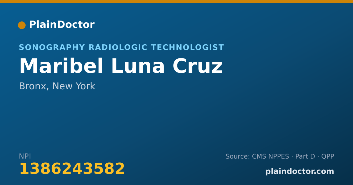 Shareable card for Maribel Luna Cruz - Sonography Radiologic Technologist, Bronx, NY