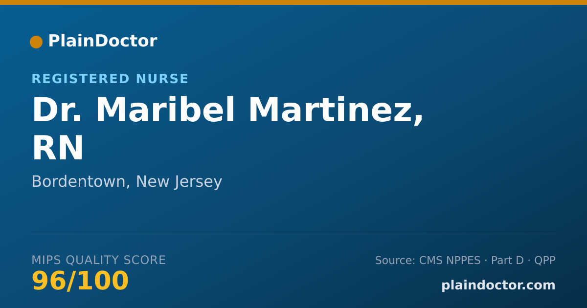 Shareable card for Maribel Martinez, RN - Registered Nurse, Bordentown, NJ