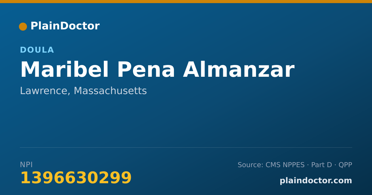 Shareable card for Maribel Pena Almanzar - Doula, Lawrence, MA