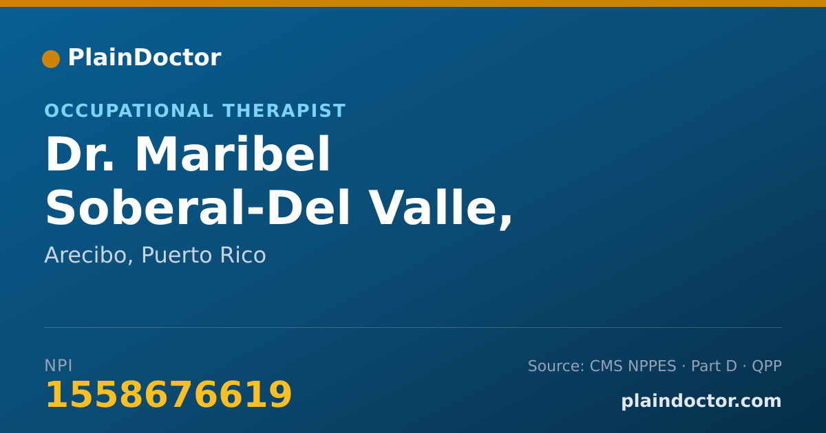 Shareable card for Maribel Soberal-Del Valle, T.O. - Occupational Therapist, Arecibo, PR