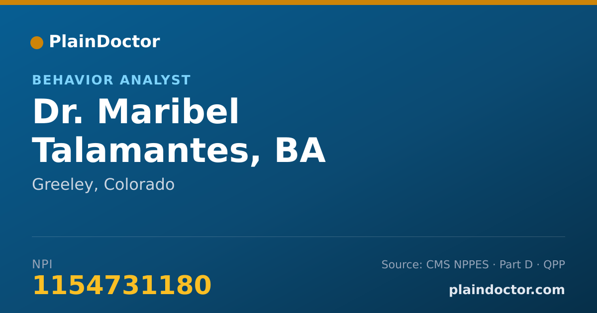 Shareable card for Maribel Talamantes, BA - Behavior Analyst, Greeley, CO