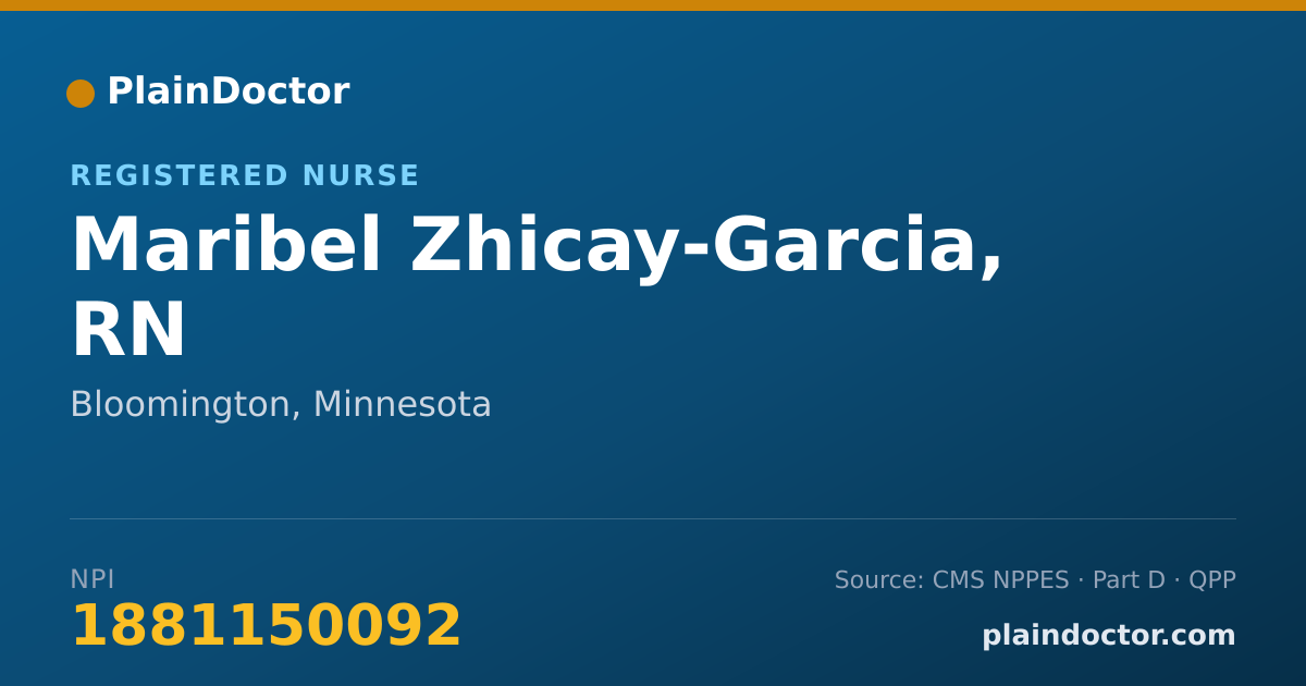 Shareable card for Maribel Zhicay-Garcia, RN - Registered Nurse, Bloomington, MN