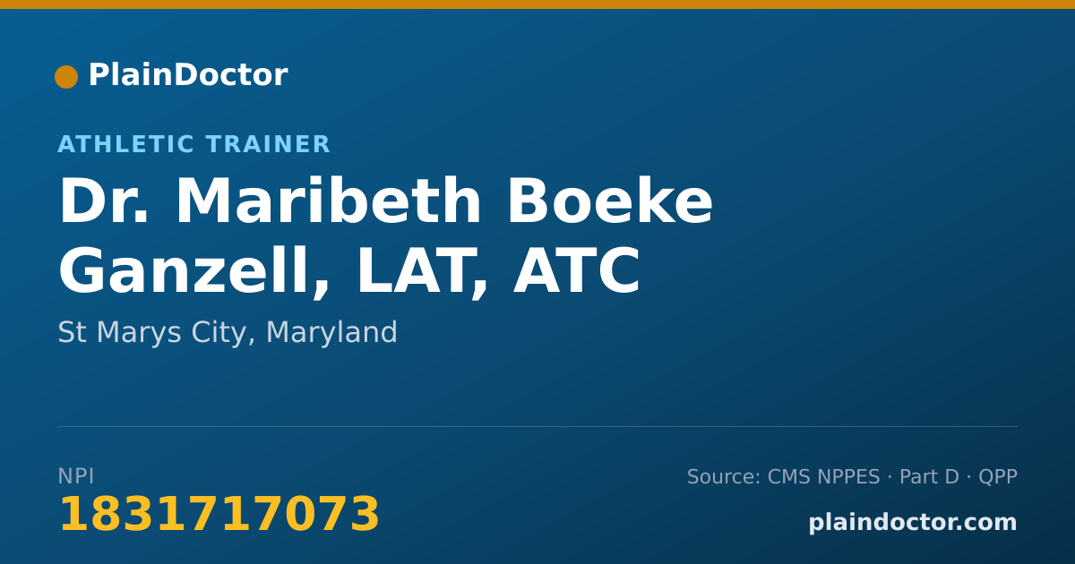 Shareable card for Maribeth Boeke Ganzell, LAT, ATC - Athletic Trainer, St Marys City, MD