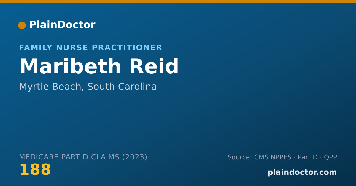 Shareable card for Maribeth Reid - Family Nurse Practitioner, Myrtle Beach, SC