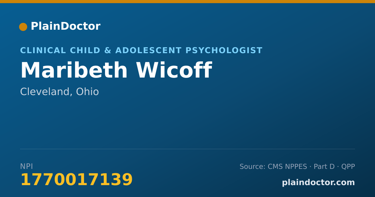 Shareable card for Maribeth Wicoff - Clinical Child & Adolescent Psychologist, Cleveland, OH