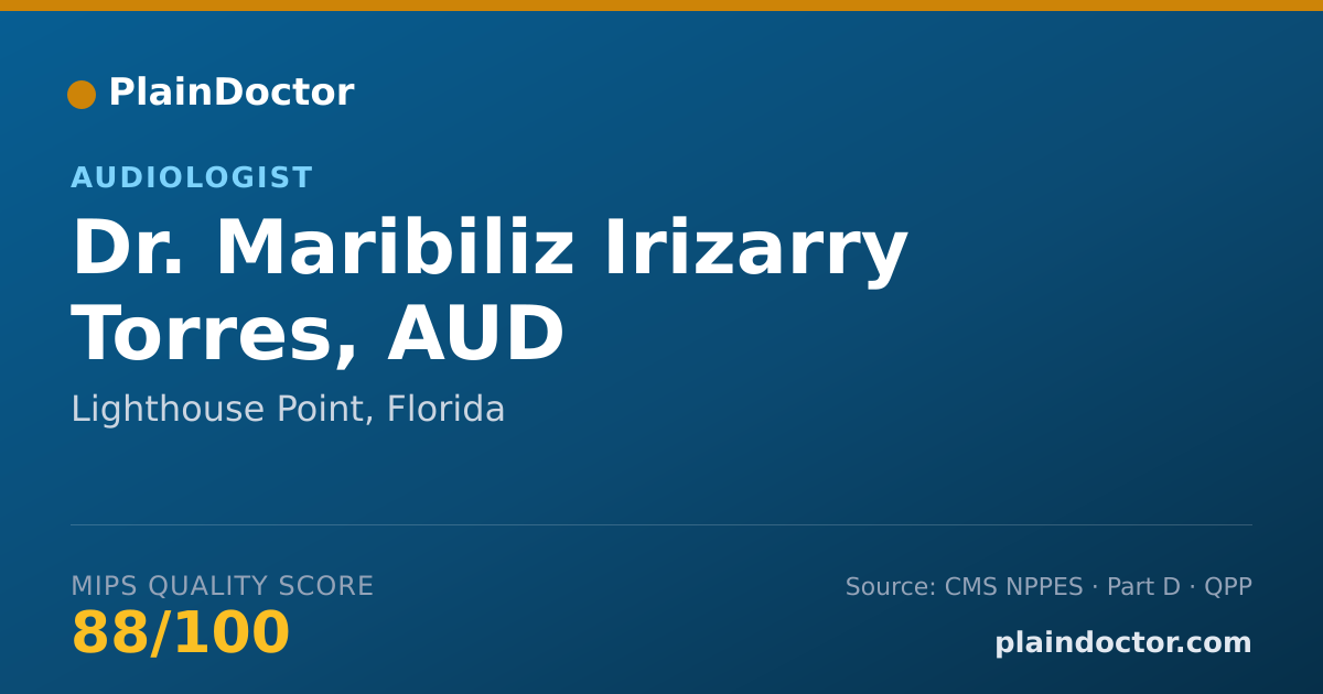 Shareable card for Maribiliz Irizarry Torres, AUD - Audiologist, Lighthouse Point, FL