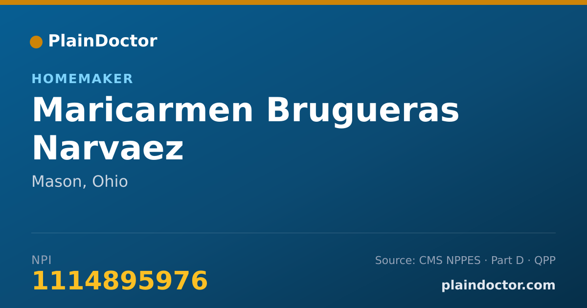 Shareable card for Maricarmen Brugueras Narvaez - Homemaker, Mason, OH