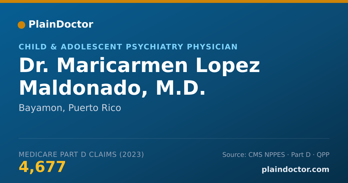 Shareable card for Maricarmen Lopez Maldonado, M.D. - Child & Adolescent Psychiatry Physician, Bayamon, PR