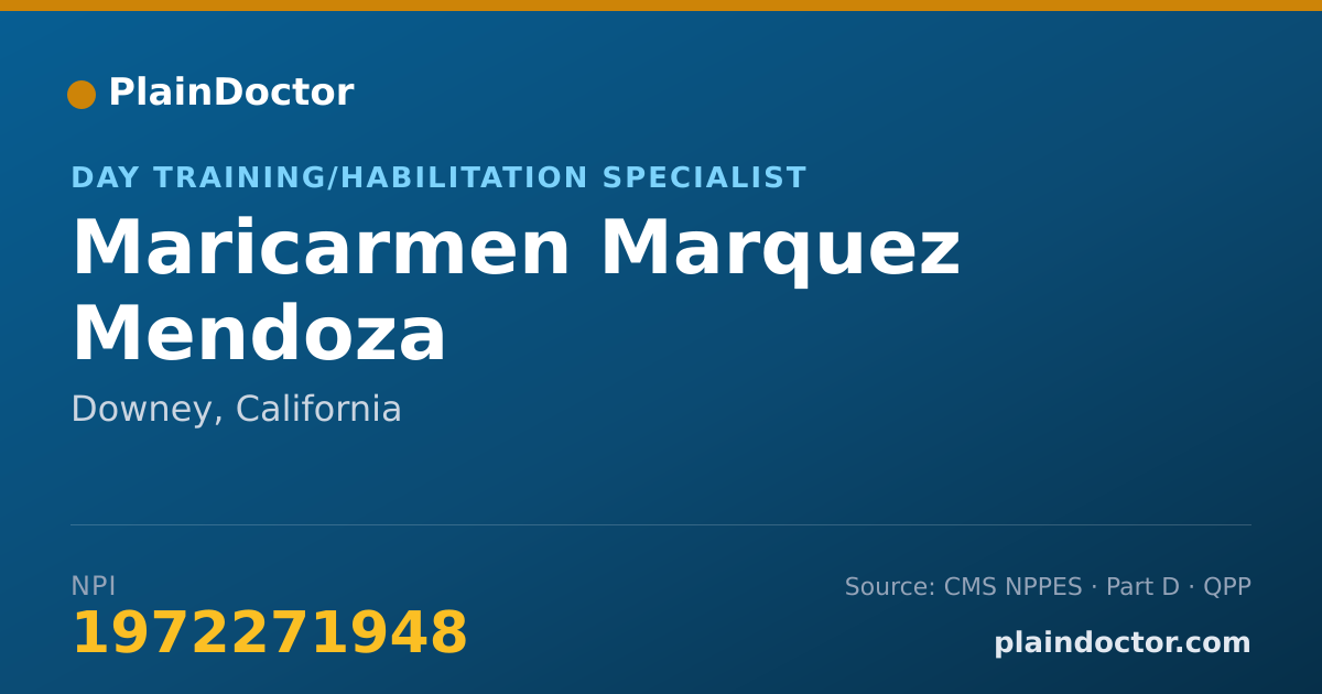 Shareable card for Maricarmen Marquez Mendoza - Day Training/Habilitation Specialist, Downey, CA