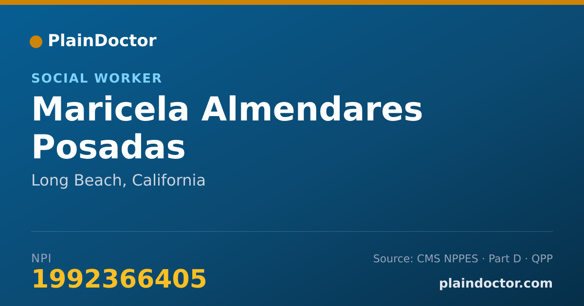Shareable card for Maricela Almendares Posadas - Social Worker, Long Beach, CA