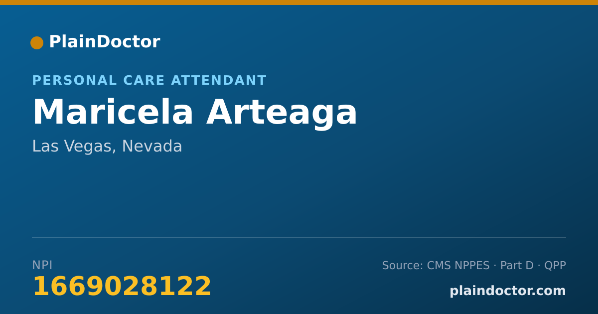 Shareable card for Maricela Arteaga - Personal Care Attendant, Las Vegas, NV