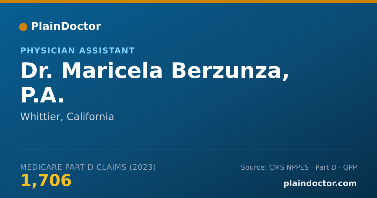 Shareable card for Maricela Berzunza, P.A. - Physician Assistant, Whittier, CA