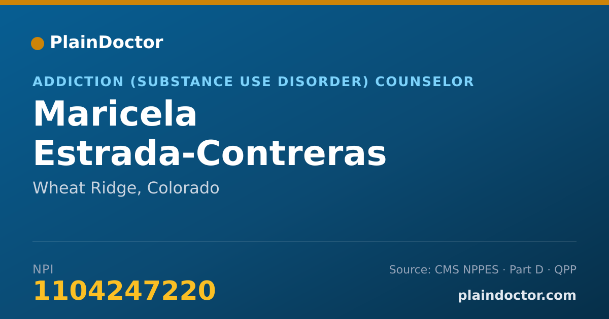 Shareable card for Maricela Estrada-Contreras - Addiction (Substance Use Disorder) Counselor, Wheat Ridge, CO