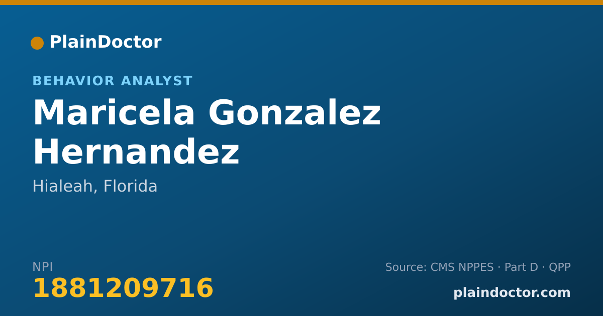 Shareable card for Maricela Gonzalez Hernandez - Behavior Analyst, Hialeah, FL