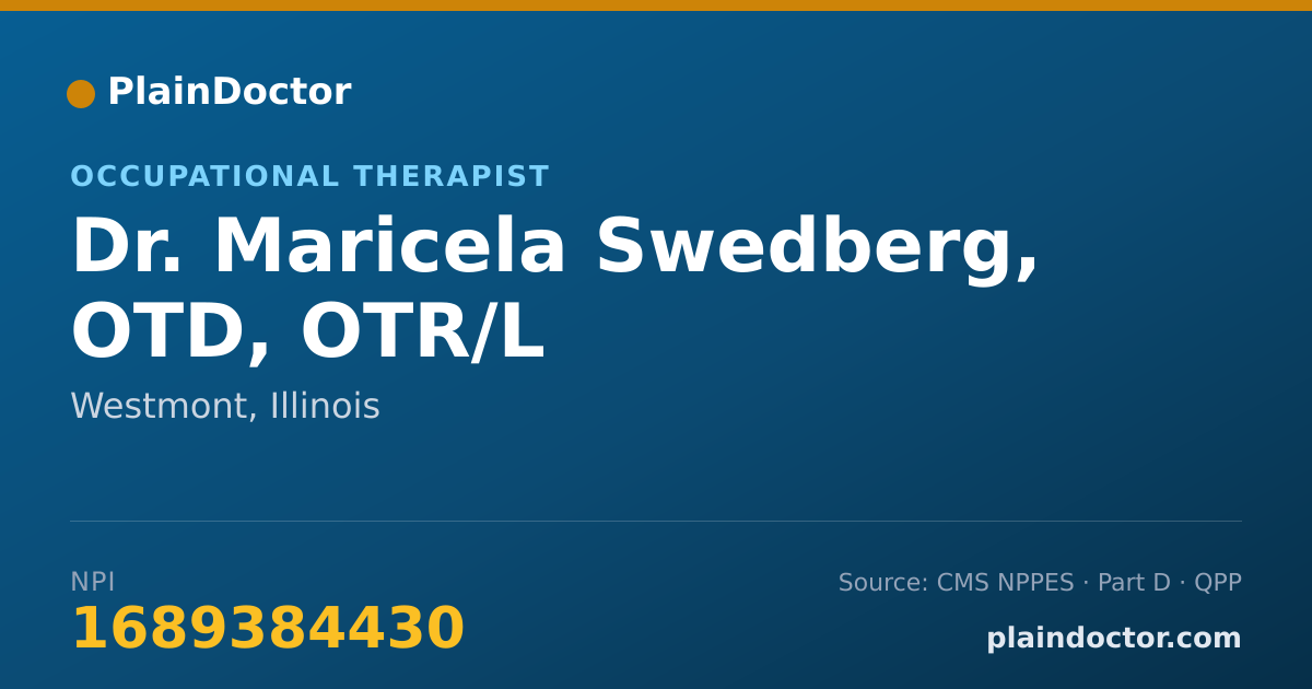 Shareable card for Maricela Swedberg, OTD, OTR/L - Occupational Therapist, Westmont, IL