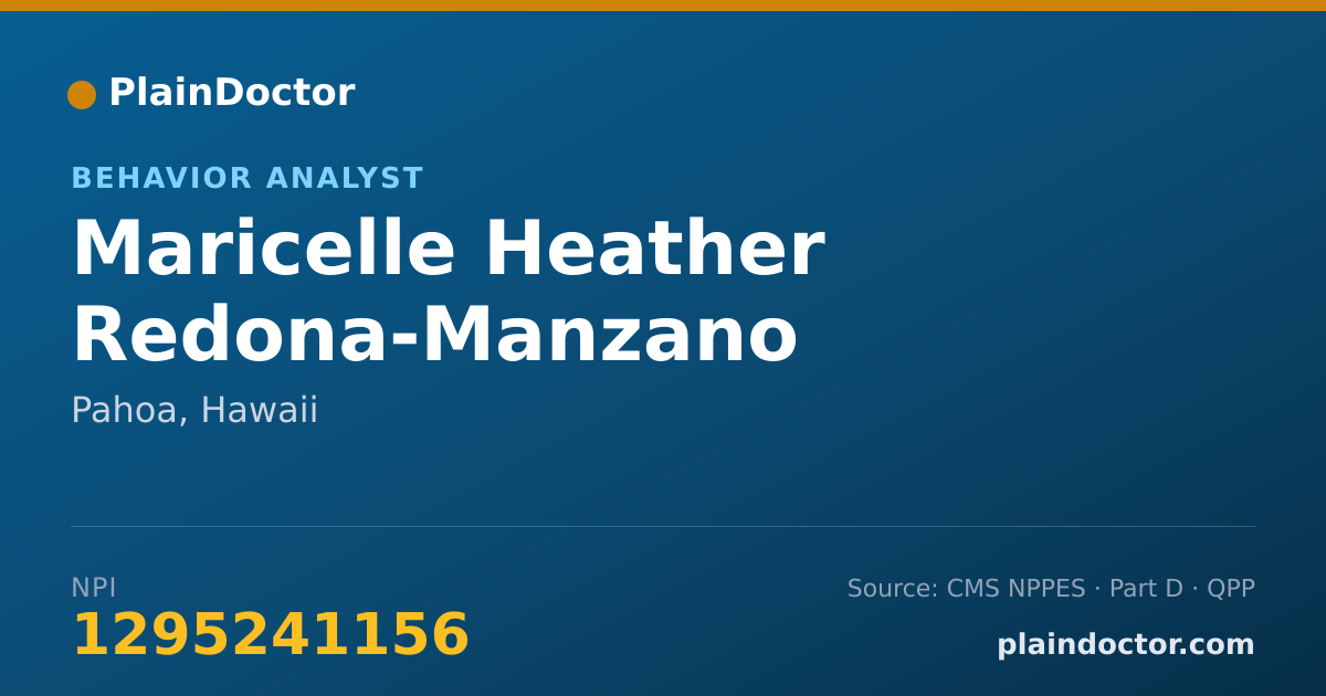 Shareable card for Maricelle Heather Redona-Manzano - Behavior Analyst, Pahoa, HI