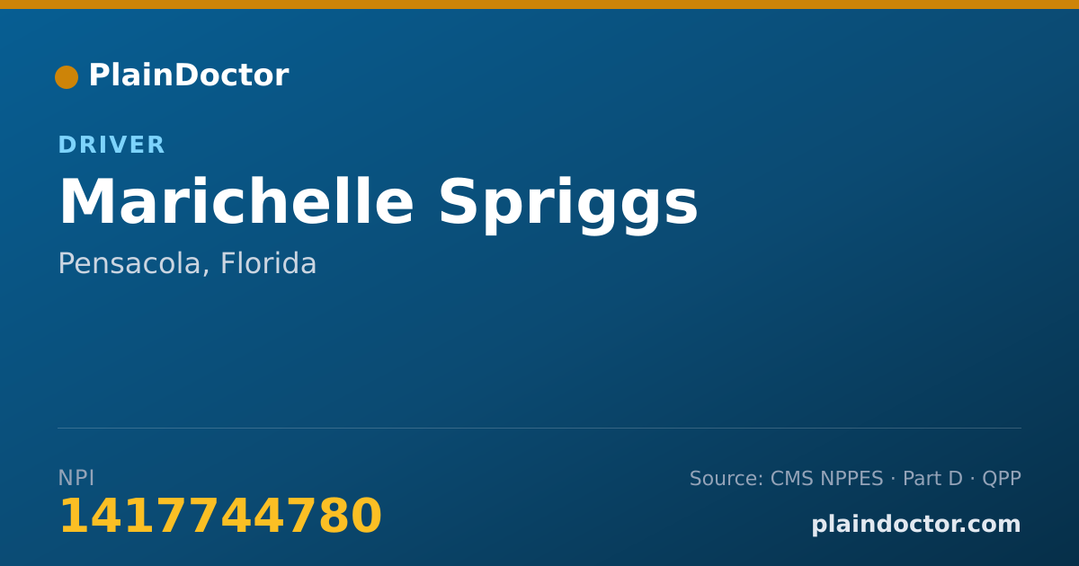 Shareable card for Marichelle Spriggs - Driver, Pensacola, FL