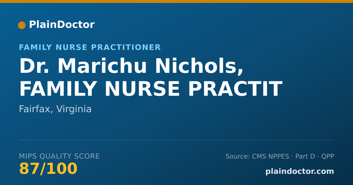 Shareable card for Marichu Nichols, FAMILY NURSE PRACTIT - Family Nurse Practitioner, Fairfax, VA