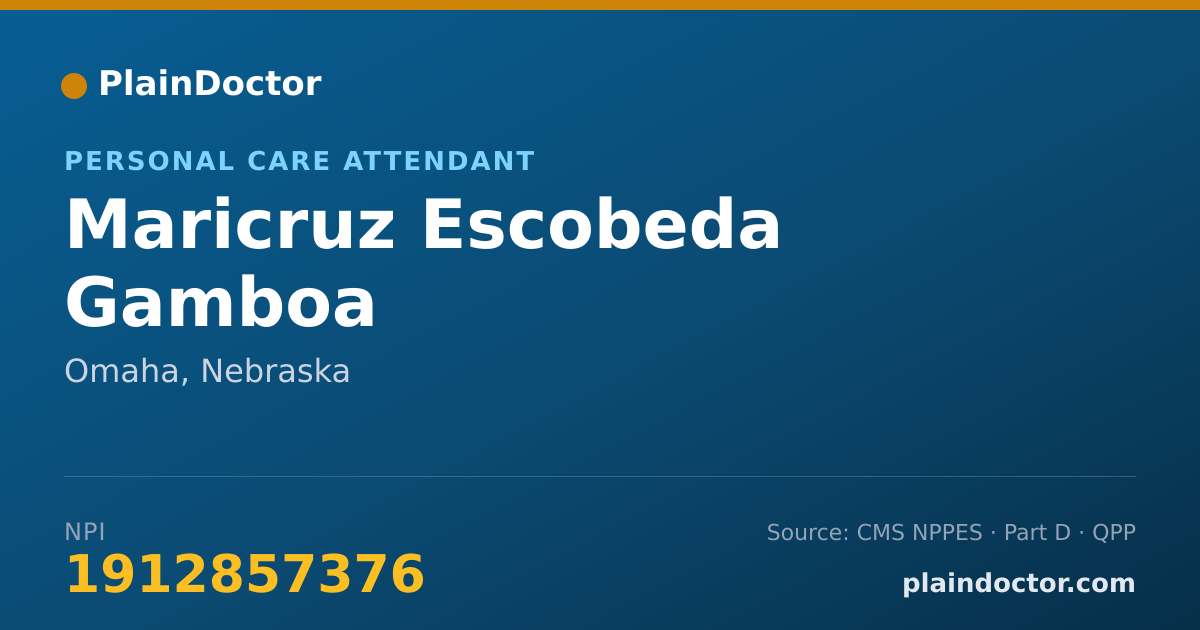 Shareable card for Maricruz Escobeda Gamboa - Personal Care Attendant, Omaha, NE