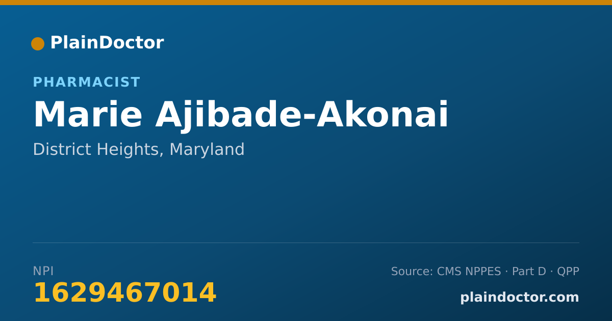 Shareable card for Marie Ajibade-Akonai - Pharmacist, District Heights, MD