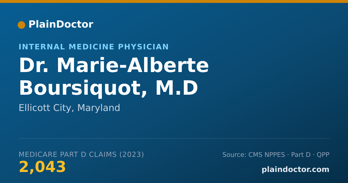 Shareable card for Marie-Alberte Boursiquot, M.D - Internal Medicine Physician, Ellicott City, MD