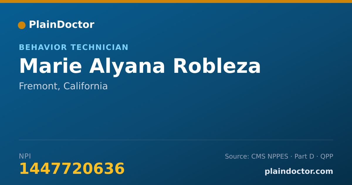 Shareable card for Marie Alyana Robleza - Behavior Technician, Fremont, CA