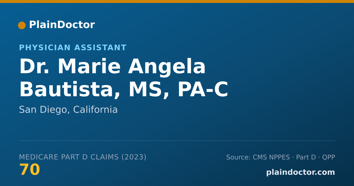 Shareable card for Marie Angela Bautista, MS, PA-C - Physician Assistant, San Diego, CA