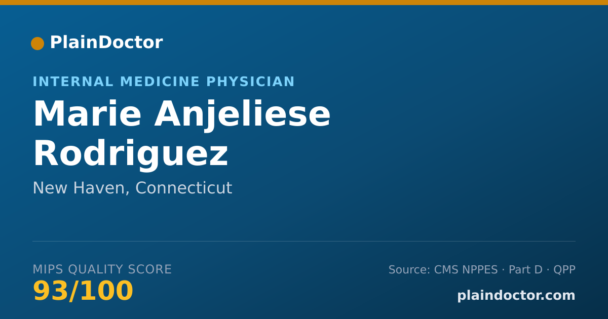 Shareable card for Marie Anjeliese Rodriguez - Internal Medicine Physician, New Haven, CT