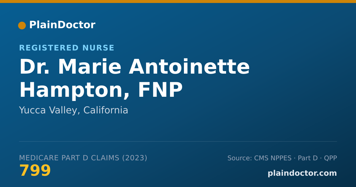 Shareable card for Marie Antoinette Hampton, FNP - Registered Nurse, Yucca Valley, CA