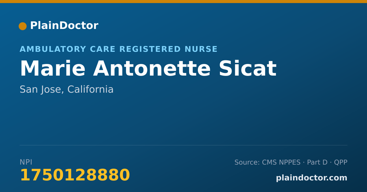 Shareable card for Marie Antonette Sicat - Ambulatory Care Registered Nurse, San Jose, CA