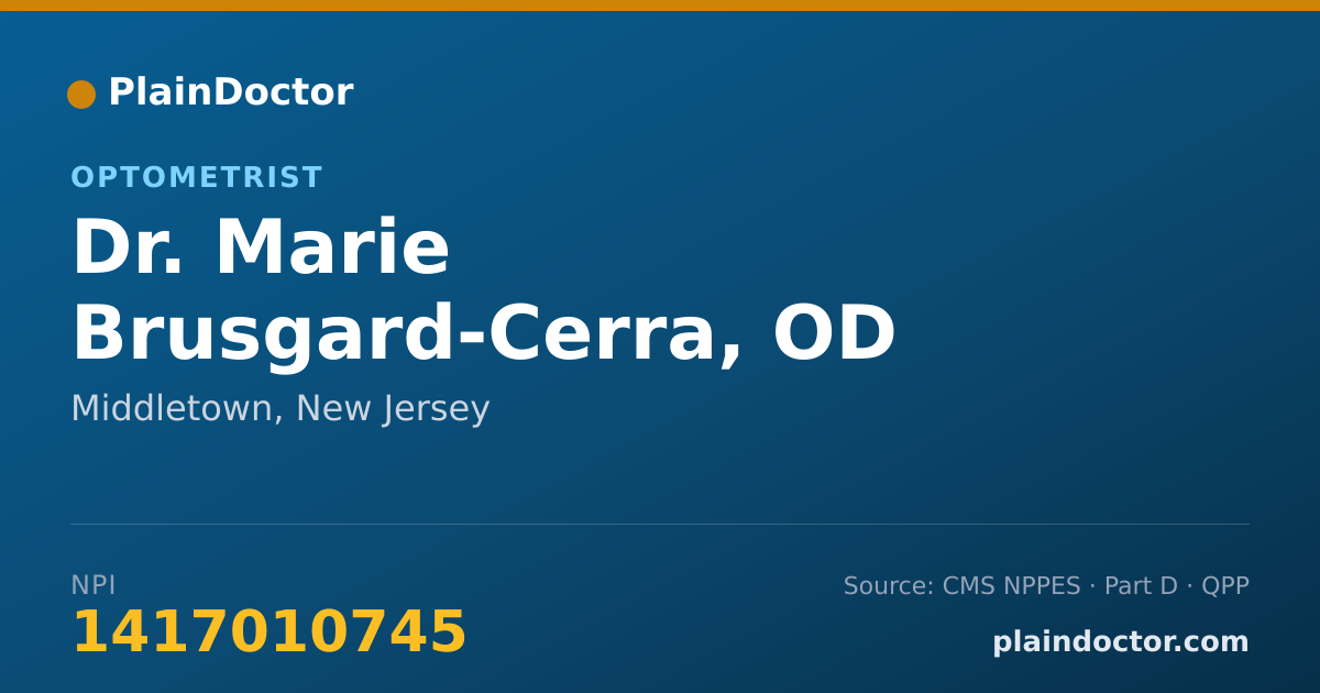 Shareable card for Marie Brusgard-Cerra, OD - Optometrist, Middletown, NJ