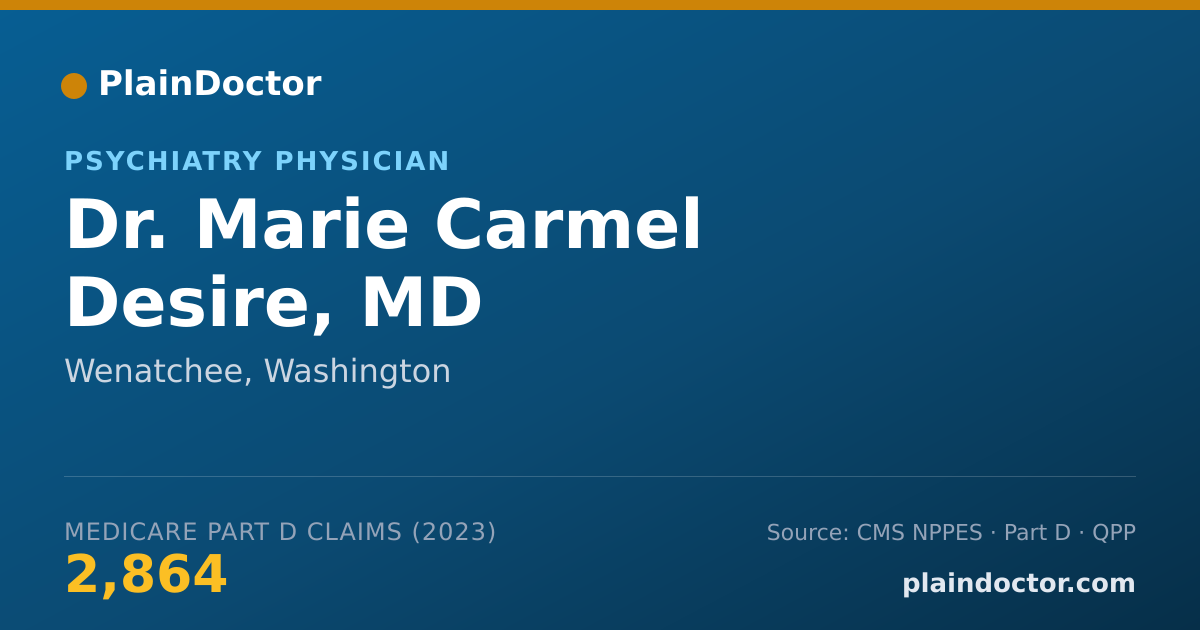 Shareable card for Marie Carmel Desire, MD - Psychiatry Physician, Wenatchee, WA
