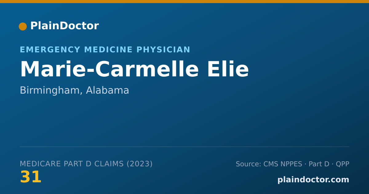 Shareable card for Marie-Carmelle Elie - Emergency Medicine Physician, Birmingham, AL