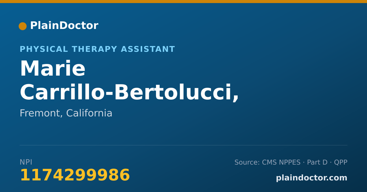 Shareable card for Marie Carrillo-Bertolucci, PTA - Physical Therapy Assistant, Fremont, CA