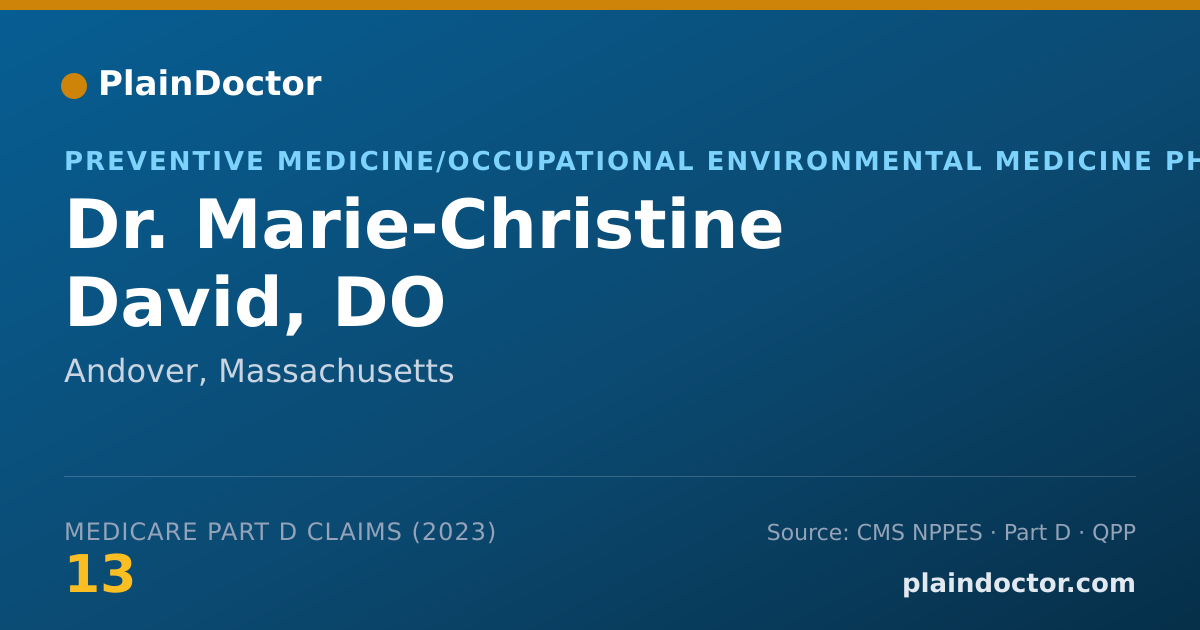 Shareable card for Marie-Christine David, DO - Preventive Medicine/Occupational Environmental Medicine Physician, Andover, MA