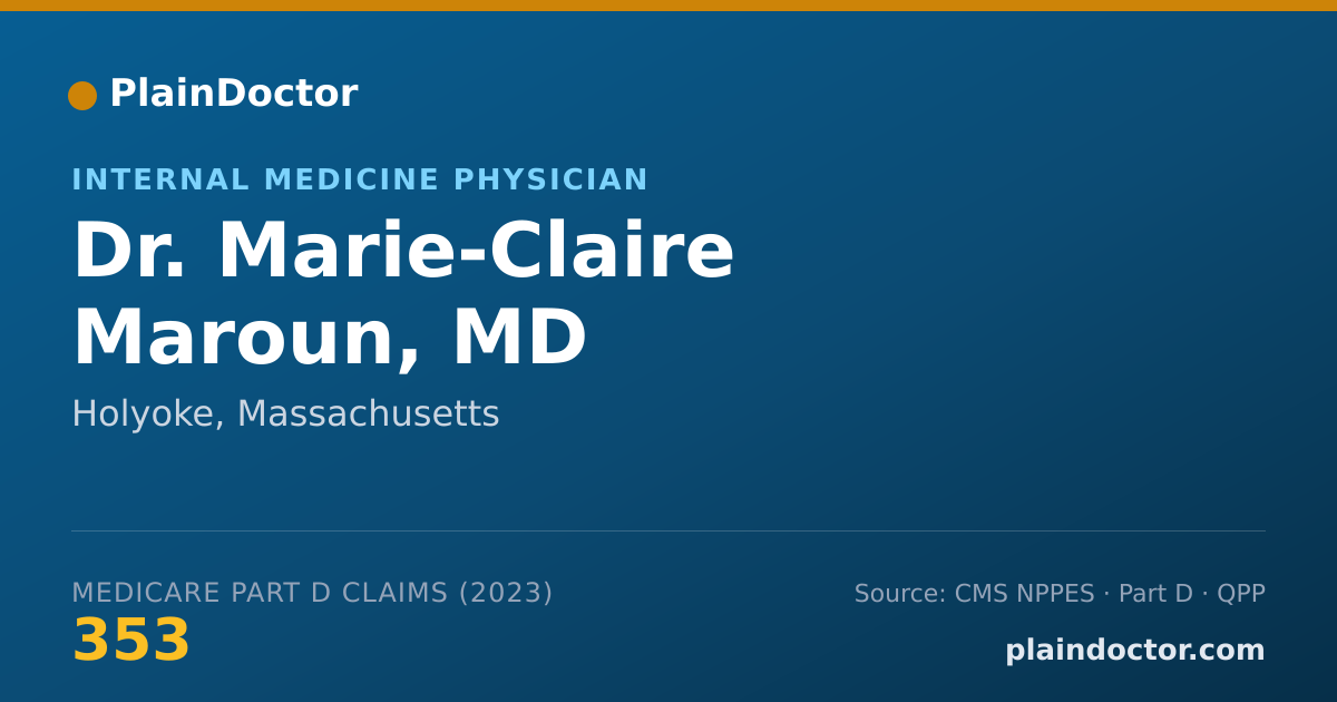 Shareable card for Marie-Claire Maroun, MD - Internal Medicine Physician, Holyoke, MA