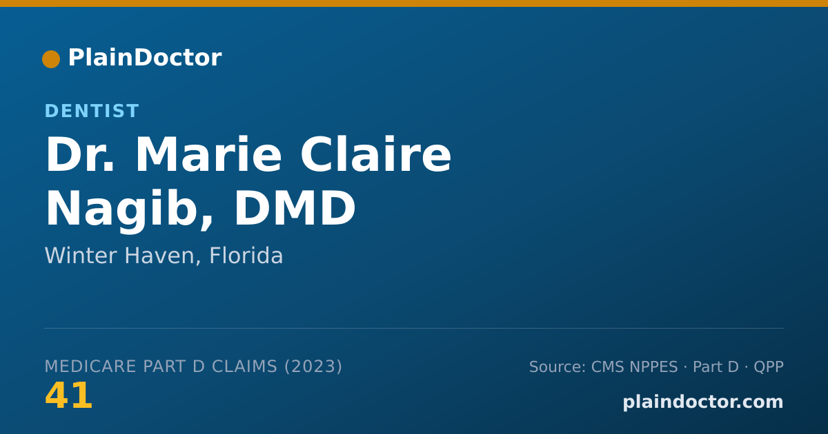 Shareable card for Marie Claire Nagib, DMD - Dentist, Winter Haven, FL