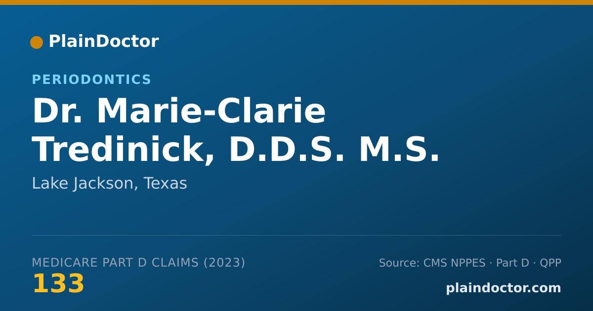 Shareable card for Marie-Clarie Tredinick, D.D.S. M.S. - Periodontics, Lake Jackson, TX
