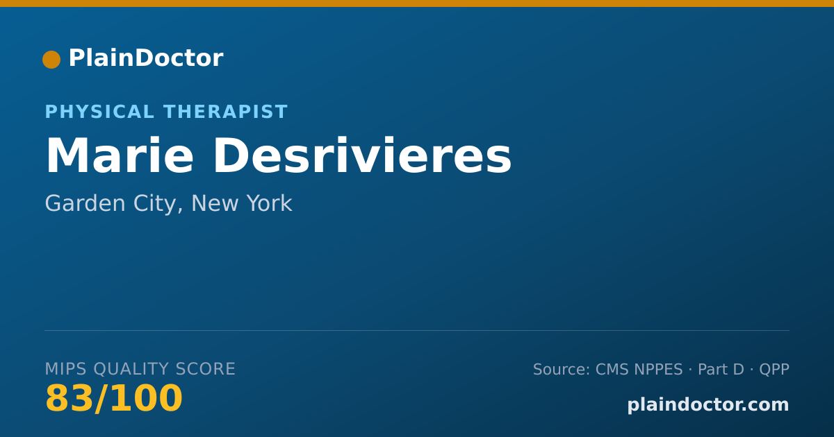 Shareable card for Marie Desrivieres - Physical Therapist, Garden City, NY