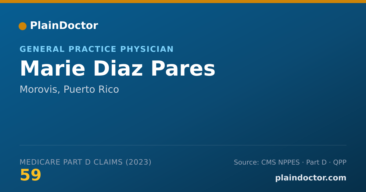 Shareable card for Marie Diaz Pares - General Practice Physician, Morovis, PR