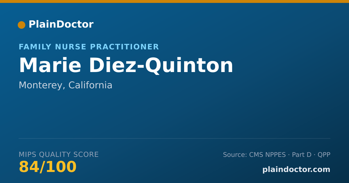 Shareable card for Marie Diez-Quinton - Family Nurse Practitioner, Monterey, CA