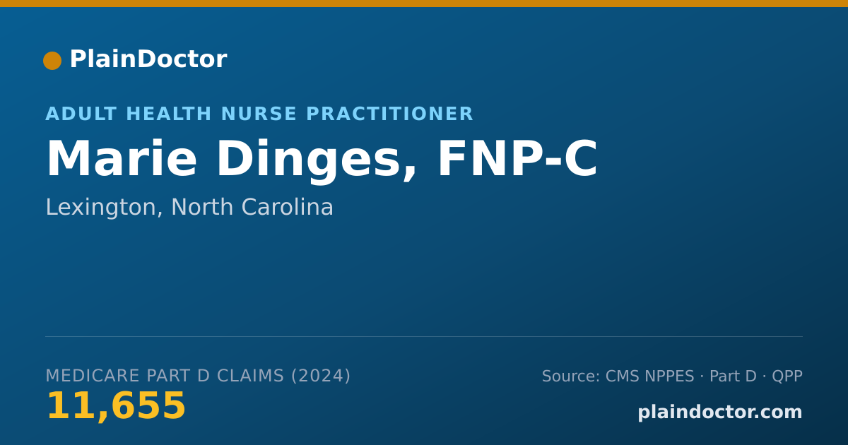 Shareable card for Marie Dinges, FNP-C - Adult Health Nurse Practitioner, Lexington, NC