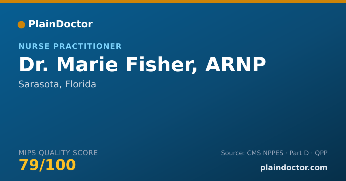 Shareable card for Marie Fisher, ARNP - Nurse Practitioner, Sarasota, FL