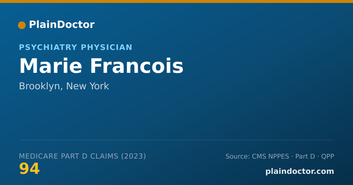 Shareable card for Marie Francois - Psychiatry Physician, Brooklyn, NY