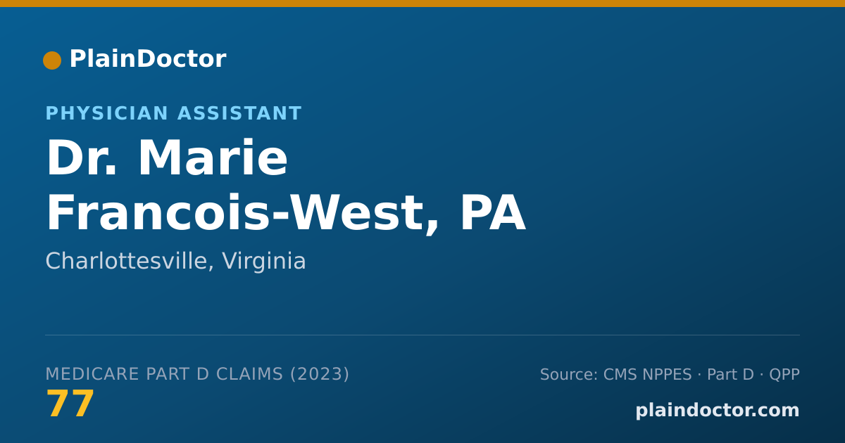 Shareable card for Marie Francois-West, PA - Physician Assistant, Charlottesville, VA