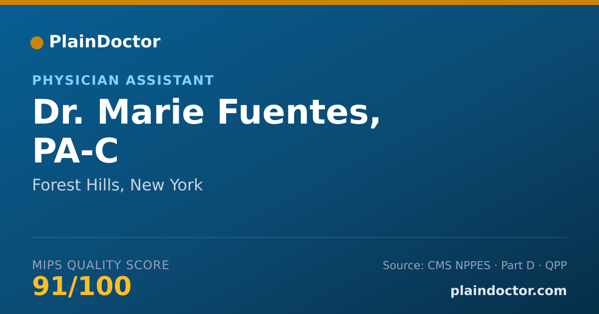 Shareable card for Marie Fuentes, PA-C - Physician Assistant, Forest Hills, NY
